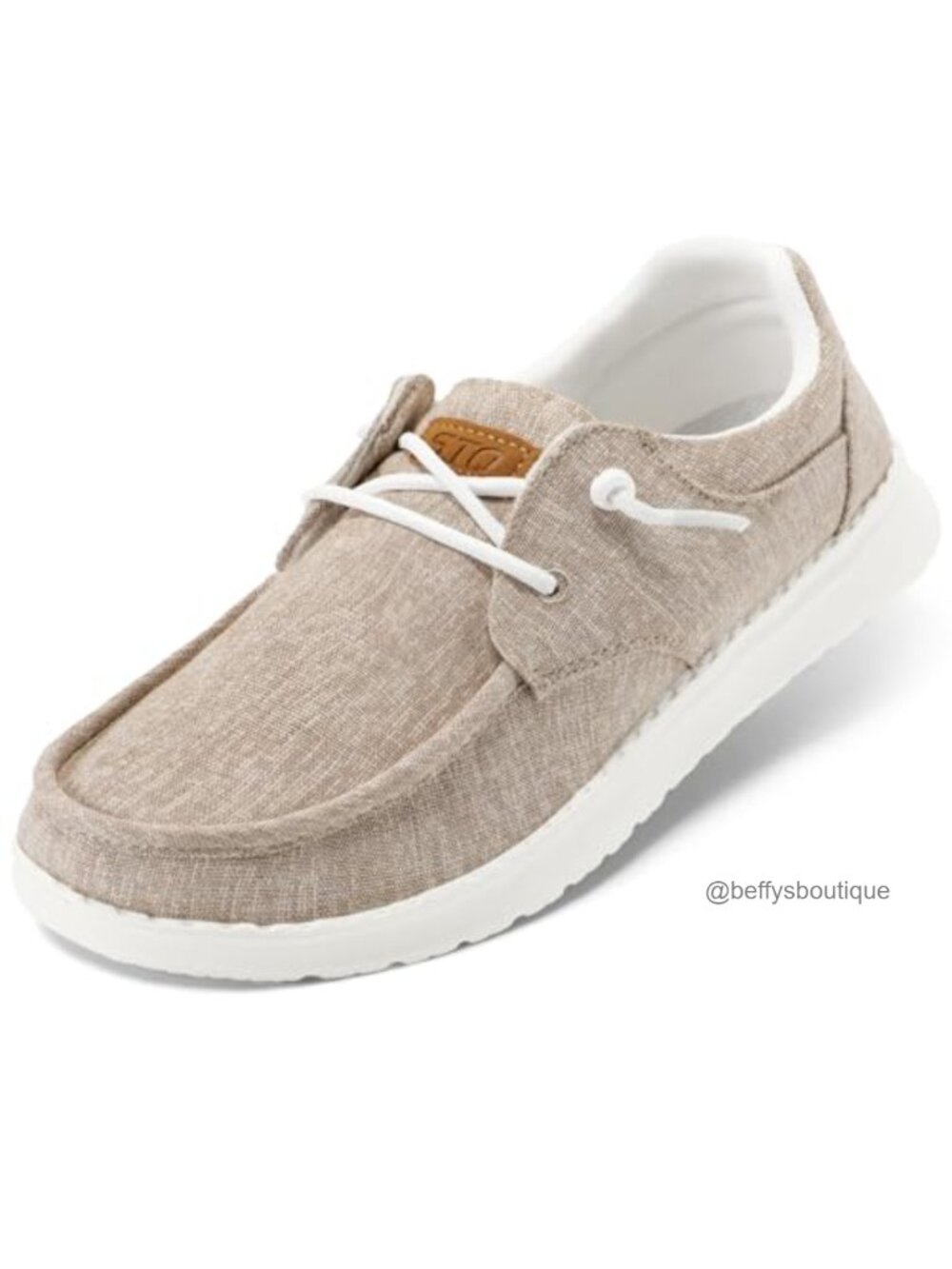 Women's Lace Up Loafers Arch Support Breathable Canvas Boat Shoes